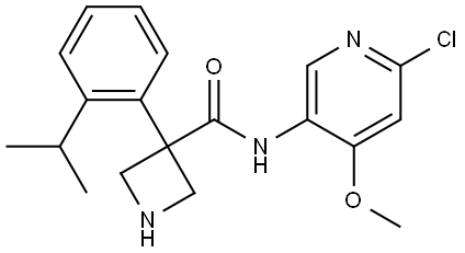 N-(6-chloro-4-methoxypyridin-3-yl)-3-(2-isopropylphenyl)azetidine-3-carboxamide 结构式
