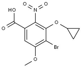 4-Bromo-3-(cyclopropyloxy)-5-methoxy-2-nitrobenzoic acid Struktur