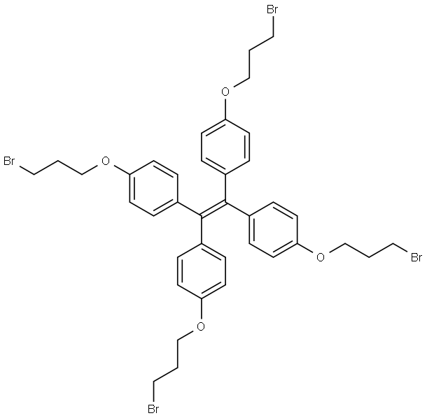 Benzene, 1,1′,1′′,1′′′-(1,2-ethenediylidene)tetrakis[4-(3-bromopropoxy)- Structure