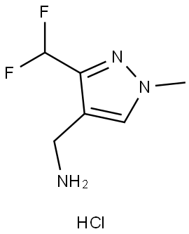 3-(Difluoromethyl)-1-methyl-1H-pyrazole-4-methanamine hydrochloride 化学構造式