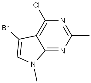 5-bromo-4-chloro-2,7-dimethyl-7H-pyrrolo[2,3-d]pyrimidine Structure