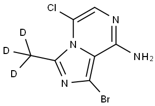 1-溴-5-氯-3-甲基咪唑并[1,5-A]吡嗪-8-胺-D3, 2617577-96-3, 结构式