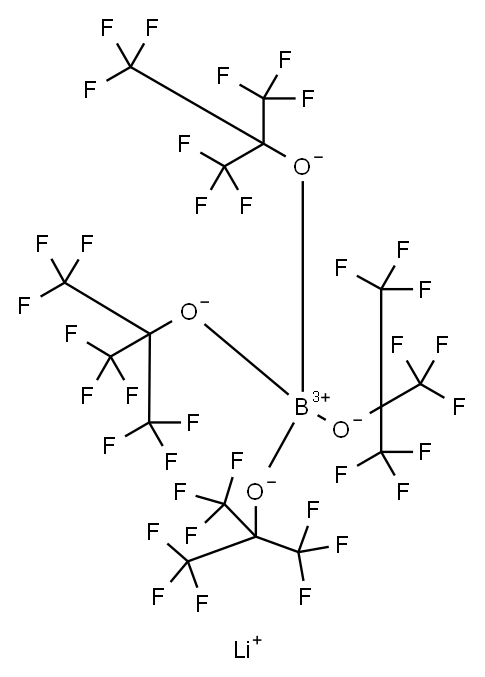 Borate(1-), tetrakis[1,1,1,3,3,3-hexafluoro-2-(trifluoromethyl)-2-propanolato-κO]-, lithium (9CI) 结构式