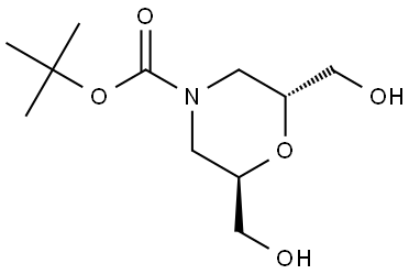 (2R,6R)-4-Boc-2,6-Morpholinedimethanol Structure