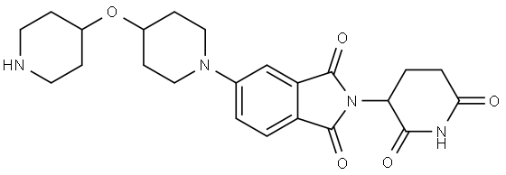 2-(2,6-dioxopiperidin-3-yl)-5-(4-(piperidin-4-yloxy)piperidin-1-yl)isoindoline-1,3-dione Structure
