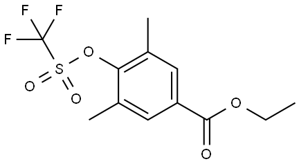 ethyl 3,5-dimethyl-4-(((trifluoromethyl)sulfonyl)oxy)benzoate Structure