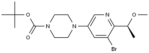 tert-butyl 4-[5-bromo-6-[(1S)-1-methoxyethyl]pyridin-3-yl]piperazine-1-carboxylate Structure