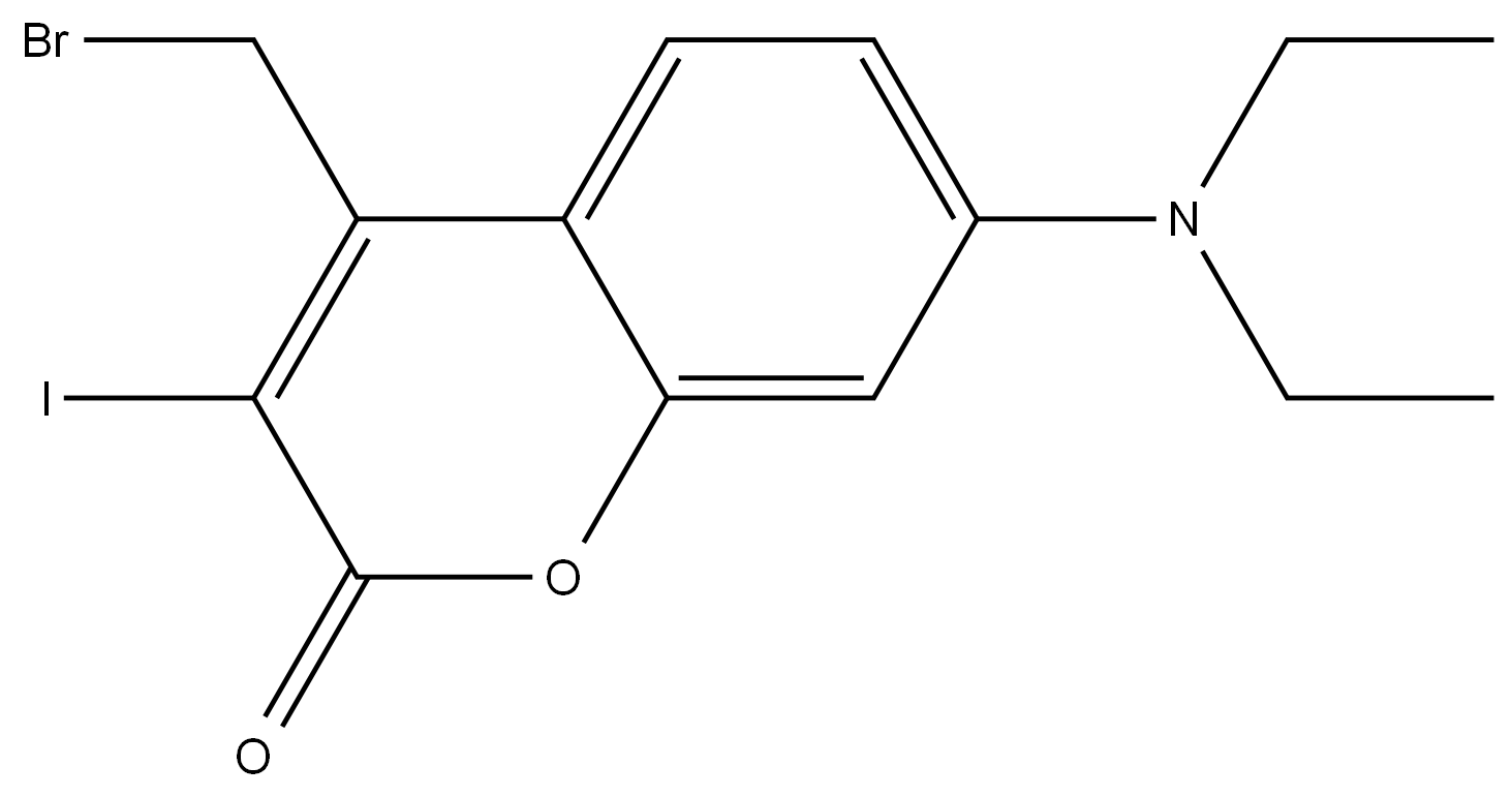 4-(bromomethyl)-7-(diethylamino)-3-iodo-2H-chromen-2-one,2641834-81-1,结构式