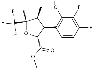 methyl rac-(2R,3S,4S,5R)-3-(3,4-difluoro-2-hydroxyphenyl)-4,5-dimethyl-5-(trifluoromethyl)tetrahydrofuran-2-carboxylate Structure