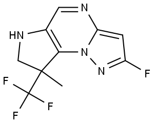 2-fluoro-8-methyl-8-(trifluoromethyl)-7,8-dihydro-6H-pyrazolo[1,5-a]pyrrolo[2,3-e]pyrimidine,2661482-82-0,结构式