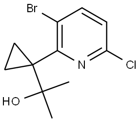 2-(1-(3-bromo-6-chloropyridin-2-yl)cyclopropyl)propan-2-ol 结构式
