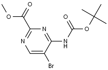Methyl 5-bromo-4-((tert-butoxycarbonyl)amino)pyrimidine-2-carboxylate Struktur