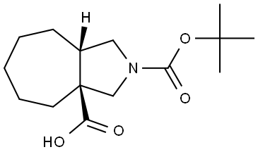 (3aR,8aR)-2-(tert-Butoxycarbonyl)decahydrocyclohepta[c]pyrrole-3a-carboxylic acid Struktur