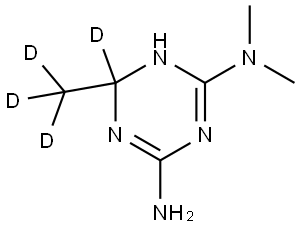 N2,N2-dimethyl-6-(methyl-d3)-1,6-dihydro-1,3,5-triazine-6-d-2,4-diamine Struktur