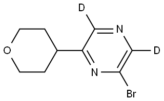 2-bromo-6-(tetrahydro-2H-pyran-4-yl)pyrazine-3,5-d2 Struktur