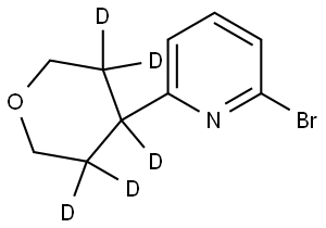 2-bromo-6-(tetrahydro-2H-pyran-4-yl-3,3,4,5,5-d5)pyridine Struktur