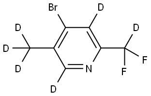 4-bromo-2-(difluoromethyl-d)-5-(methyl-d3)pyridine-3,6-d2 Struktur