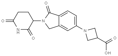 1-[2-(2,6-Dioxo-3-piperidyl)-1-oxo-5-isoindolinyl]azetidine-3-carboxylic Acid Structure