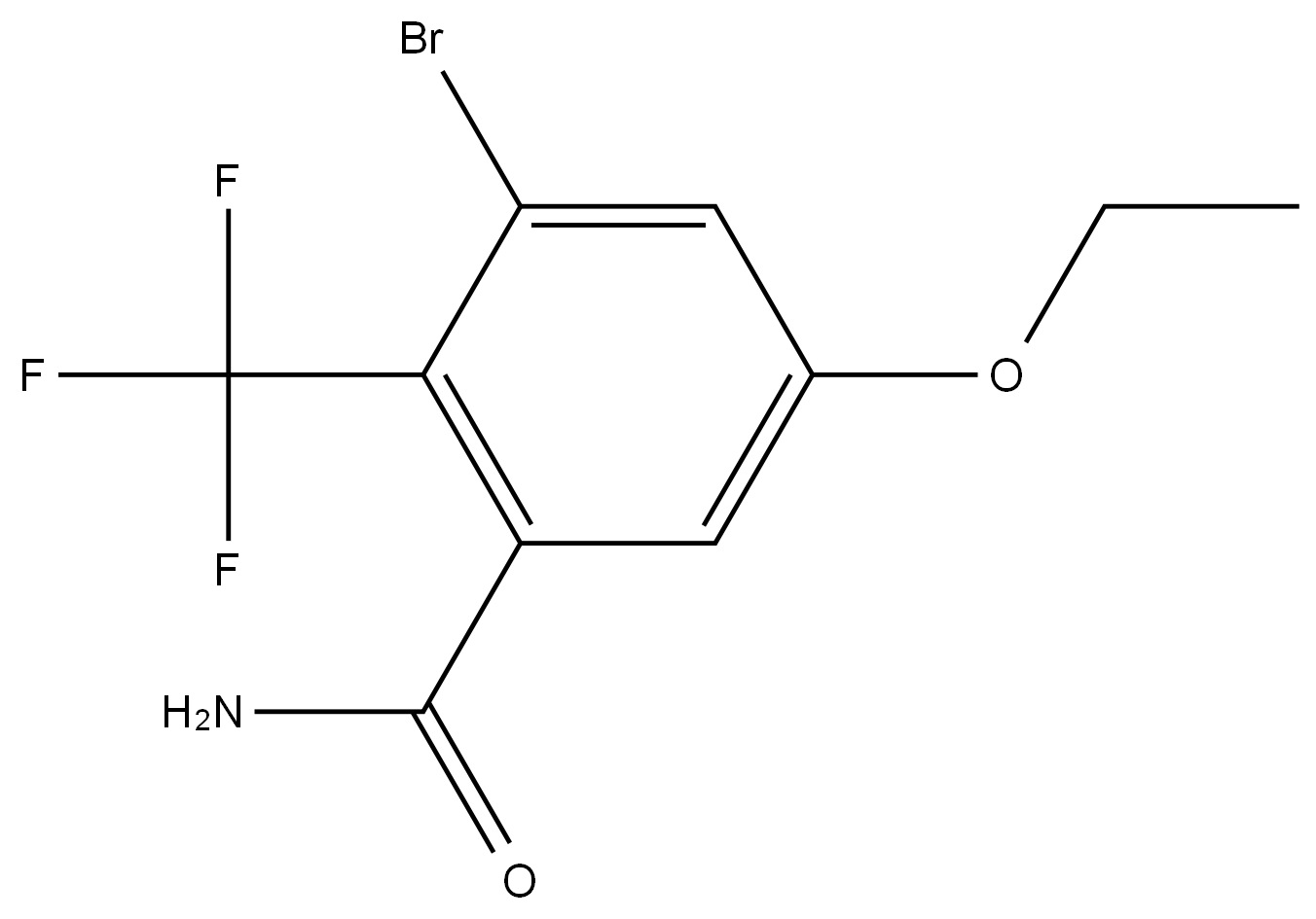 3-Bromo-5-ethoxy-2-(trifluoromethyl)benzamide Structure