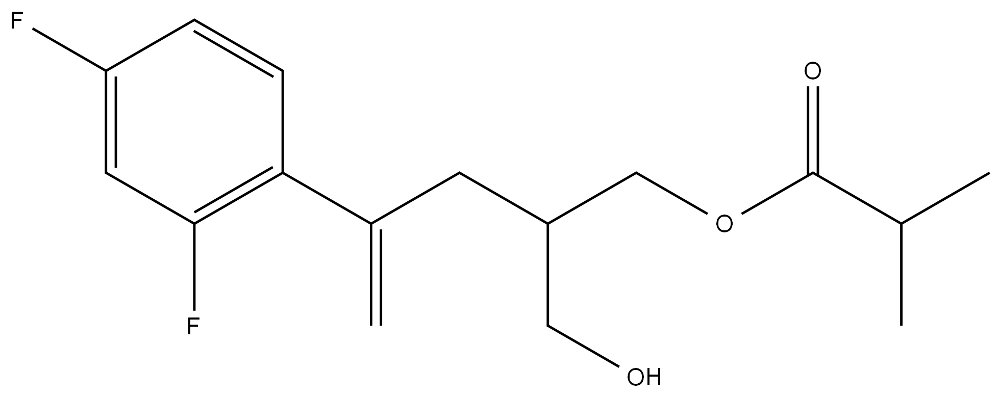 Propanoic acid, 2-methyl-, 4-(2,4-difluorophenyl)-2-(hydroxymethyl)-4-penten-1-yl ester 结构式
