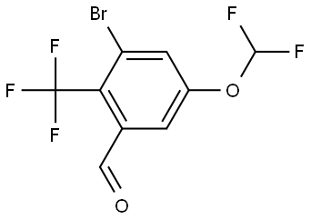 3-Bromo-5-(difluoromethoxy)-2-(trifluoromethyl)benzaldehyde Structure