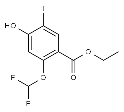 Ethyl 2-(difluoromethoxy)-4-hydroxy-5-iodobenzoate,2704910-20-1,结构式