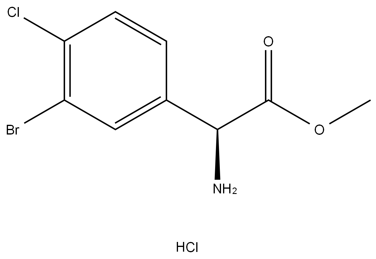 methyl (S)-2-amino-2-(3-bromo-4-chlorophenyl)acetate hydrochloride Structure