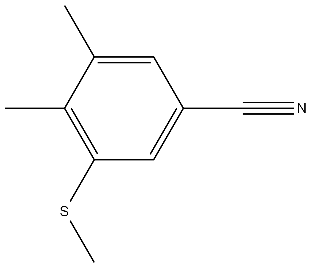 3,4-Dimethyl-5-(methylthio)benzonitrile 化学構造式