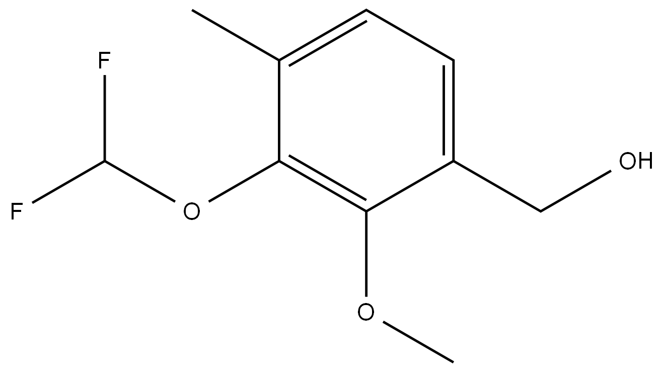 3-(Difluoromethoxy)-2-methoxy-4-methylbenzenemethanol 结构式