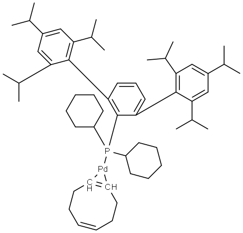 2707461-99-0 Palladium,?[(1,2-η)-1,5-cyclooctadiene][dicyclohexyl[2,2′′,4,4′′,6,6′′-hexakis(1-methylethyl)[1,1′:3′,1′′-terphenyl]-2′-yl]phosphine]- (ACI)