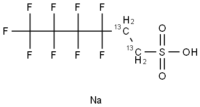 Sodium 1H,1H,2H,2H-perfluoro(1,2-13C2)hexanesulfonate (4:2) in methanol Structure