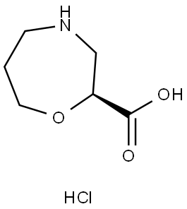 (2S)-1,4-oxazepane-2-carboxylic acid hydrochloride Struktur