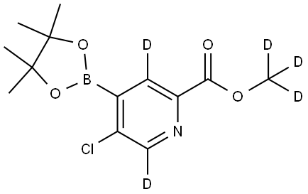 methyl-d3 5-chloro-4-(4,4,5,5-tetramethyl-1,3,2-dioxaborolan-2-yl)picolinate-3,6-d2 Structure