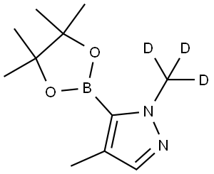 4-methyl-1-(methyl-d3)-5-(4,4,5,5-tetramethyl-1,3,2-dioxaborolan-2-yl)-1H-pyrazole Struktur