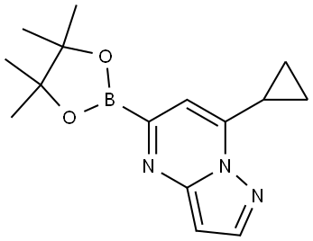 7-cyclopropyl-5-(4,4,5,5-tetramethyl-1,3,2-dioxaborolan-2-yl)pyrazolo[1,5-a]pyrimidine Structure