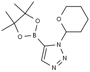 1-(tetrahydro-2H-pyran-2-yl)-5-(4,4,5,5-tetramethyl-1,3,2-dioxaborolan-2-yl)-1H-1,2,3-triazole Struktur