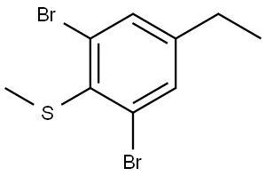 1,3-Dibromo-5-ethyl-2-(methylthio)benzene 结构式