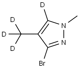 3-bromo-1-methyl-4-(methyl-d3)-1H-pyrazole-5-d Structure