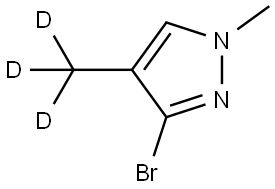 3-bromo-1-methyl-4-(methyl-d3)-1H-pyrazole Struktur