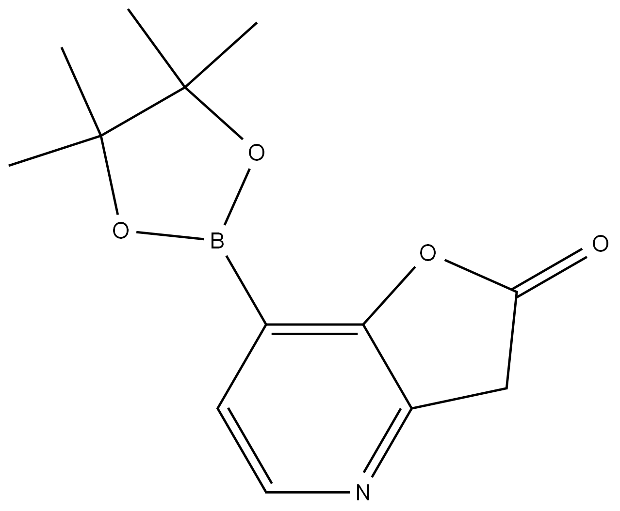 7-(4,4,5,5-四甲基-1,3,2-二氧杂硼-2-基)呋喃并[3,2-B]吡啶-2(3H)-酮, 2713465-86-0, 结构式