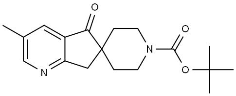 tert-butyl 3-methyl-5-oxo-spiro[7H-cyclopenta[b]pyridine-6,4'-piperidine]-1'-carboxylate 化学構造式