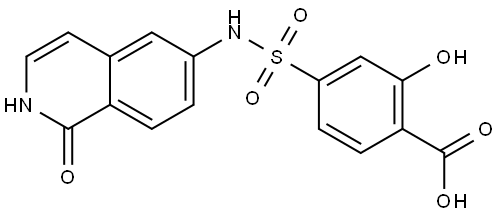 2-Hydroxy-4-[N-(1-oxo-1,2-dihydroisoquinolin-6-yl)sulfamoyl]benzoic Acid Structure
