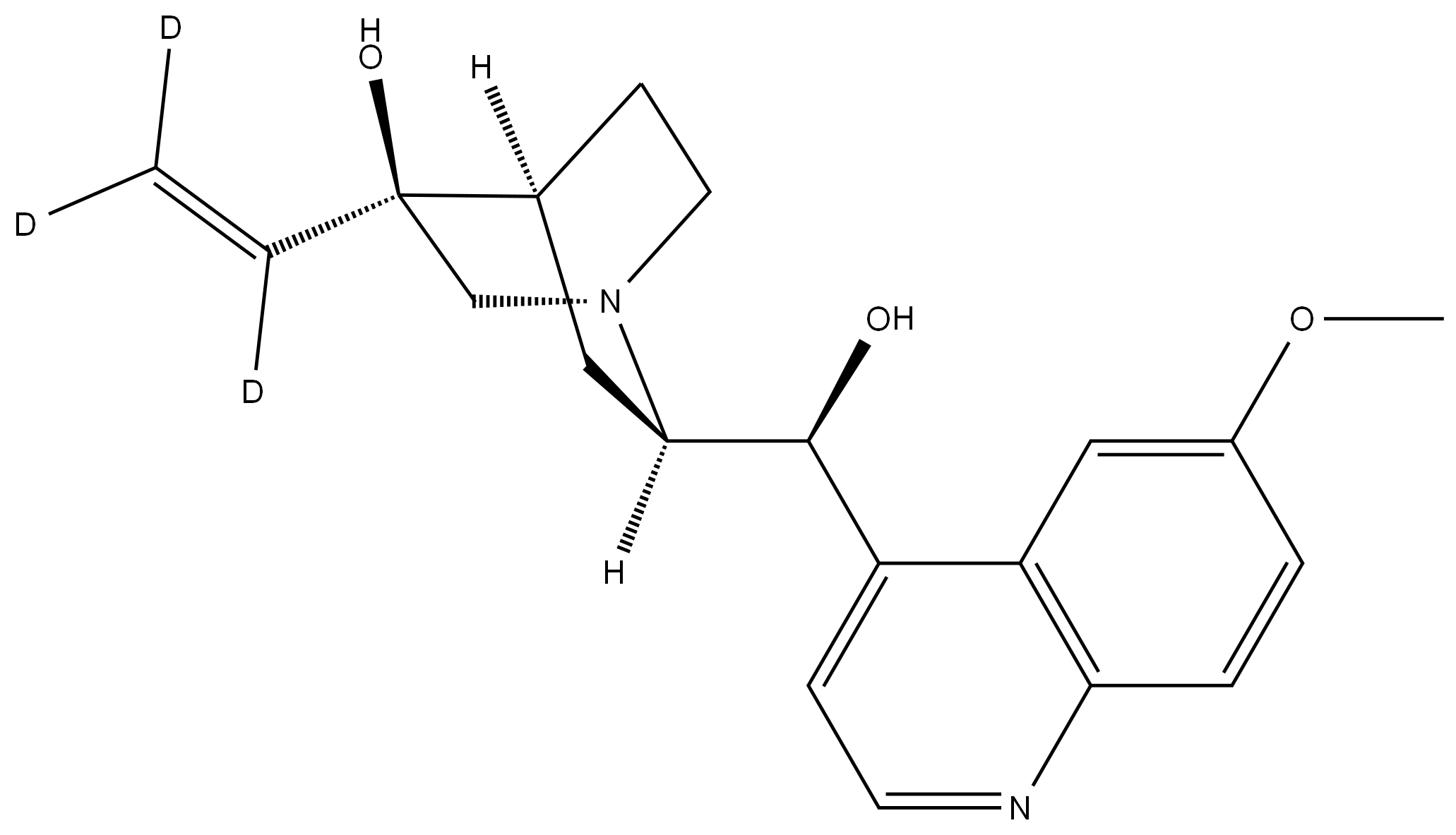 (-)-(3S)-3-Hydroxy Quinine-vinyl-d3,2734920-65-9,结构式