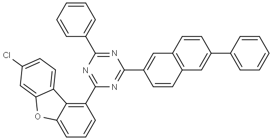 1,3,5-Triazine, 2-(7-chloro-1-dibenzofuranyl)-4-phenyl-6-(6-phenyl-2-naphthalenyl)- Struktur