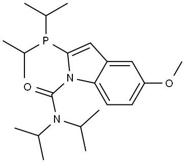 (2-(dicyclohexylphosphaneyl)-5-methoxy-1H-indole-1-carbonyl)dipropylnickel Structure