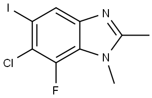 6-Chloro-7-fluoro-5-iodo-1,2-dimethyl-1H-benzo[d]imidazole Structure
