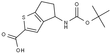 4H-Cyclopenta[b]thiophene-2-carboxylic acid, 4-[[(1,1-dimethylethoxy)carbonyl]amino]-5,6-dihydro- Structure