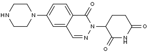 3-(1-Oxo-6-(piperazin-1-yl)phthalazin-2(1H)-yl)piperidine-2,6-dione Struktur