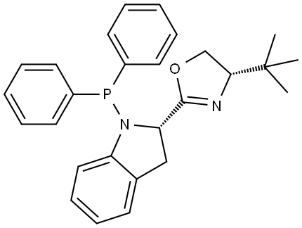 (S)-4-(tert-Butyl)-2-((S)-1-(diphenylphosphanyl)indolin-2-yl)-4,5-dihydrooxazole Structure