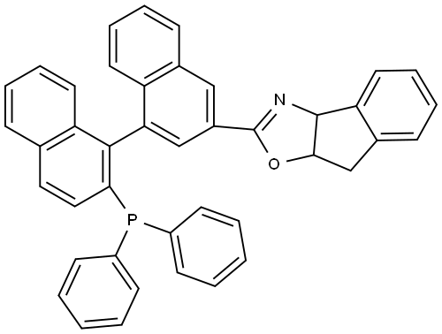 (3aR,8aS)-2-((S)-2'-(Diphenylphosphanyl)-[1,1'-binaphthalen]-3-yl)-3a,8a-dihydro-8H-indeno[1,2-d]oxazole Structure